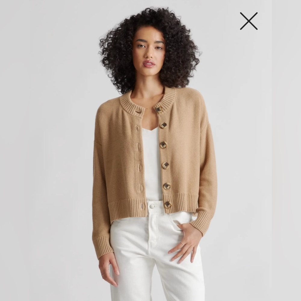Quince 100% Organic Cotton Cropped Cardigan
